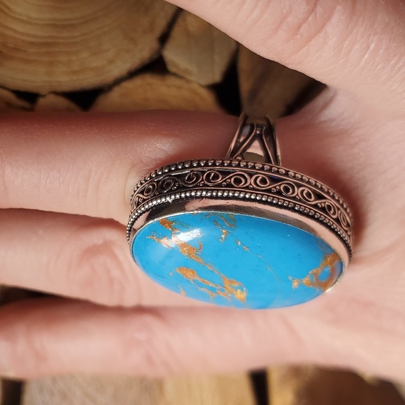 New Copper Turquoise 925 Silver Ring. - Picture 8 of 12